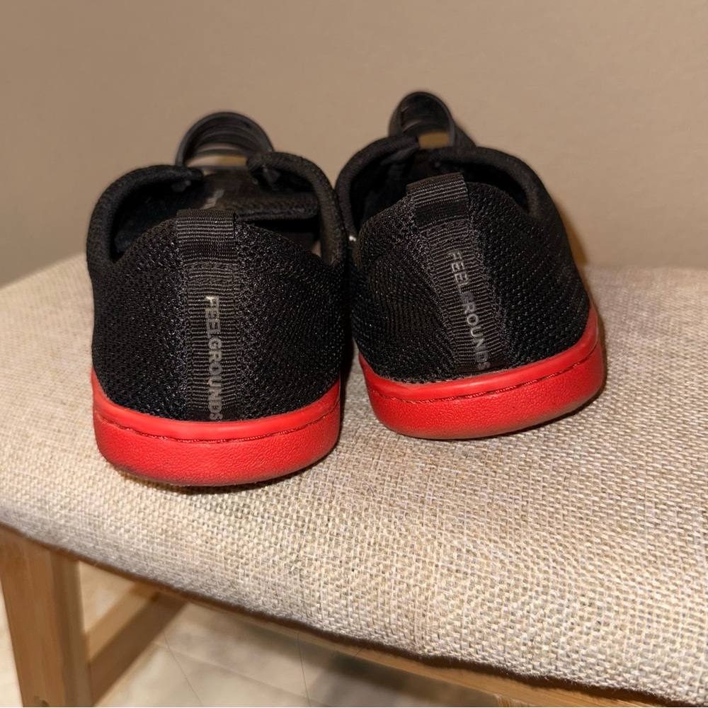 Feel Grounds Black Sneakers with Red Soles - Picture 4 of 5